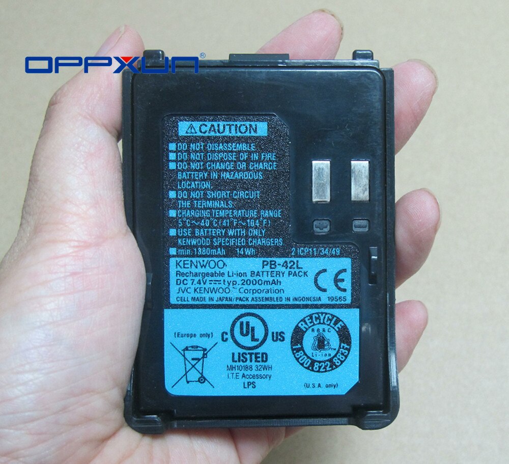 OPPXUN 1 Uds accesorios de Walkie talkie PB-42 2000 MHA batería de litio Para Kenwood TH-F6A TH-F7A radios