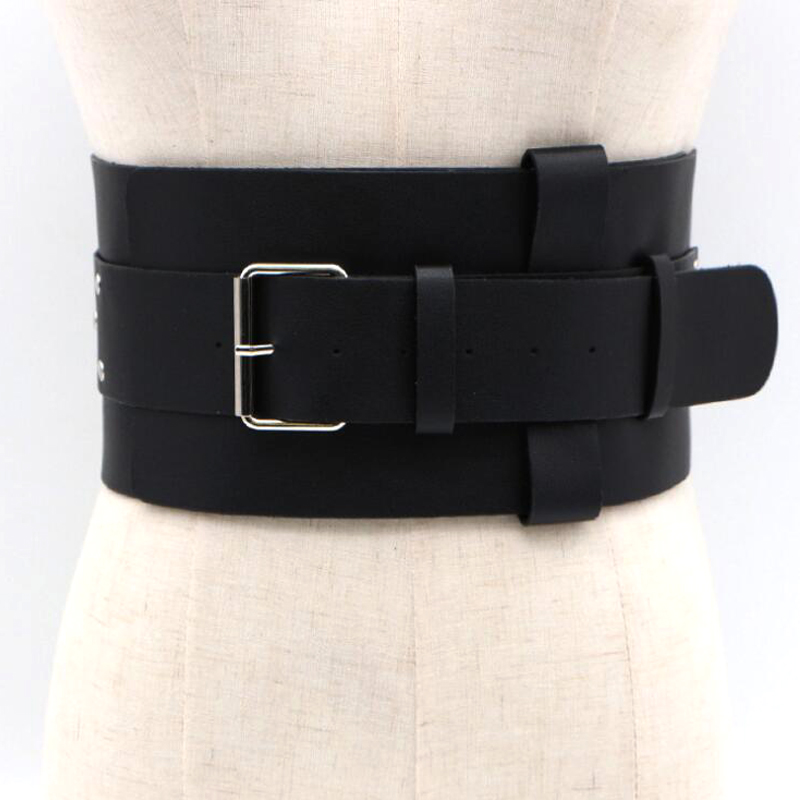 Cinturón Corset de de para mujer, cinturones de doble capa y cinturones anchos de pretina de color negro para mujer para accesorios de vestir