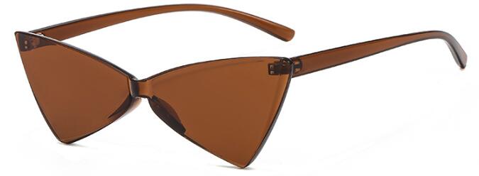 Plastic cat eye Driehoek zonnebril vrouwelijke candy kleur retro vintage bril randloze groene zonnebril vrouwen een stukken eyewear: C2 tea