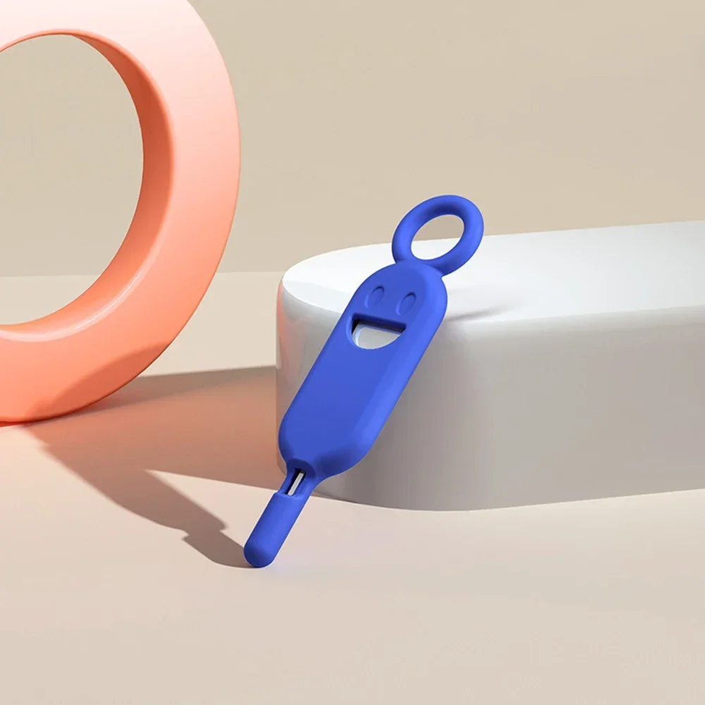 1 szt. 2 w 1 igła robić wyjmowania kart SIM z uchwytem ochronnym zapobiegającym zgubieniu kart SIM telefonu etui robić przechowywania taca wyrzutnik igła otwieracz: Niebieski