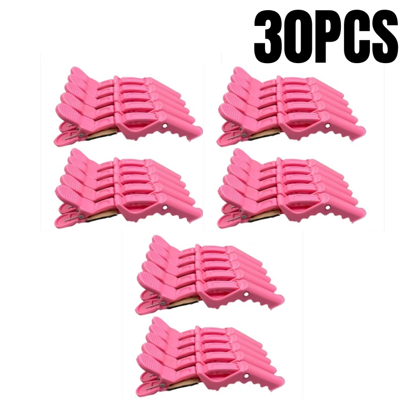 Pinzas para el cabello de cocodrilo, pinzas de peluquería, pinza de plástico para el cabello, horquillas de estilismo para salón de barbería , accesorios para el cabello, 5-30 Uds.: Rojo