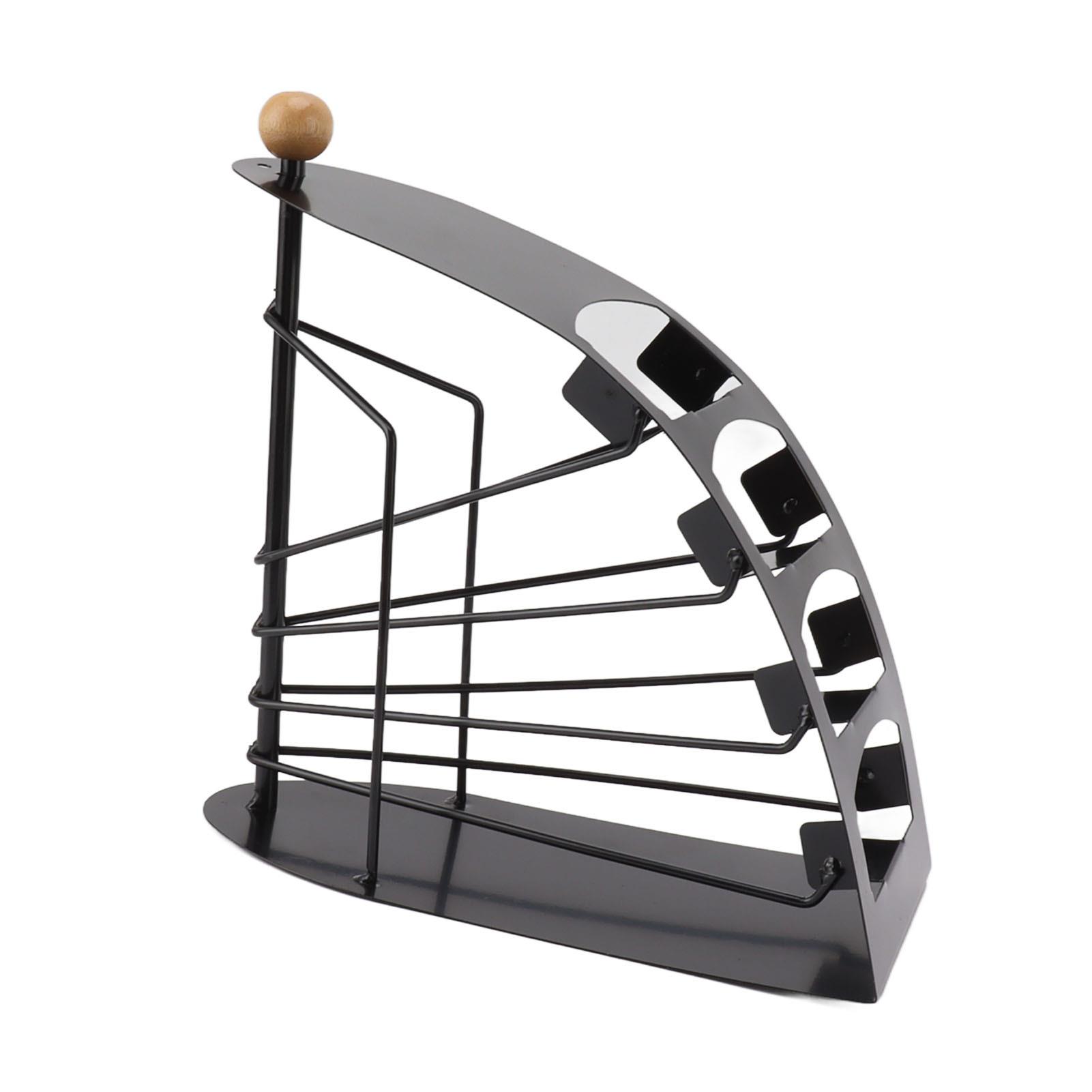 Compact Remote Control Organizer Box with 4 Compartments - Stylish Curved Storage Rack for home