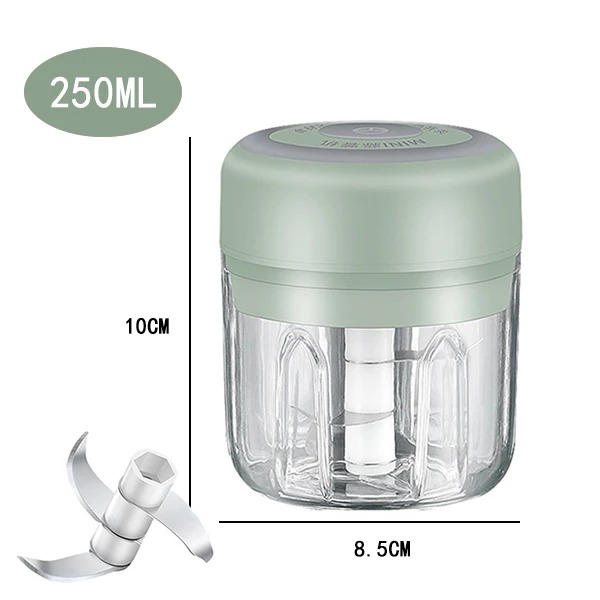 100ml/250ml elektriska köttköttkvarn vitlökshackare roterande vitlökspress kross grönsaks- och lökskärare kökstillbehör: Orange