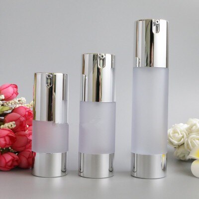 15/30/50ml rejsebeholdere tom flaske genopfyldelig shampoo lotion squeeze krukke plastik klar luftløs pumpe tom flaske: 50ml / B