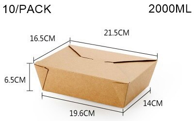 - fester catering forsyninger, papir take-out mad madpakker  - 900ml to go containere til restauranter , 10/ pack: Multi