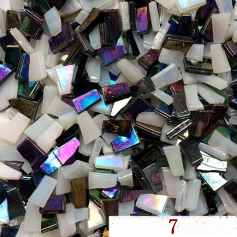 100g tee itse sekoitettu väri mosaiikki lasi peiliinlay laatat tee itse seinä käsintehdyt materiaalit askartelu kodin sisustus aaa 0883: Väri 7
