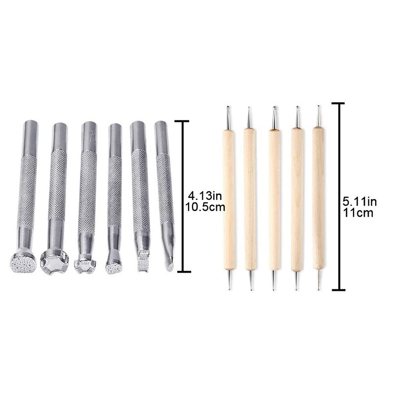 44Pcs Leather Stamping Tools Leather Carving Tool Kit Saddle Making Tools Set for Leather Stamping Carving