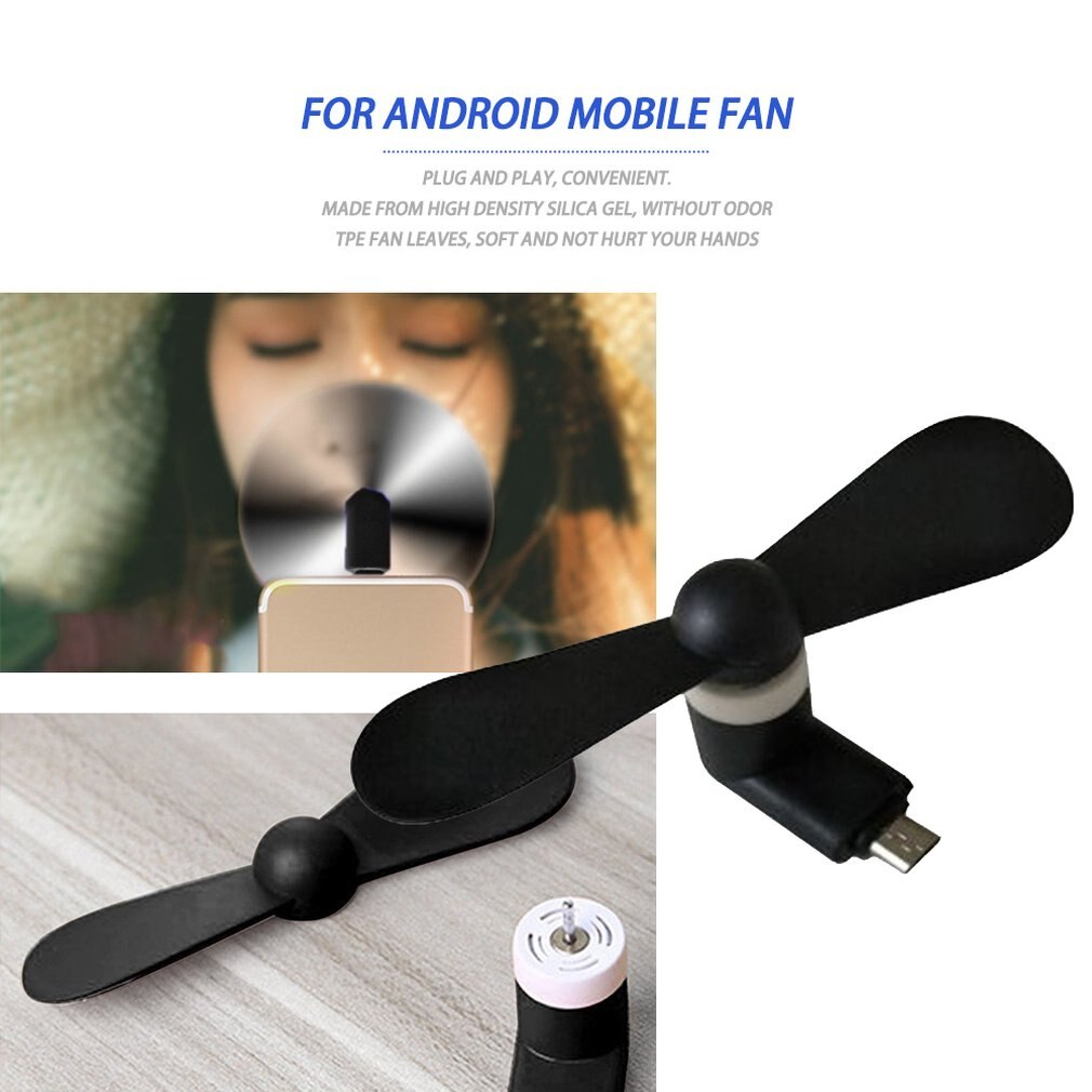 For Android Portable Cool Micro USB Fan 5V 1W Mobile Phone USB Fans Low Voice For Android Mobile Phone USB Power Supply