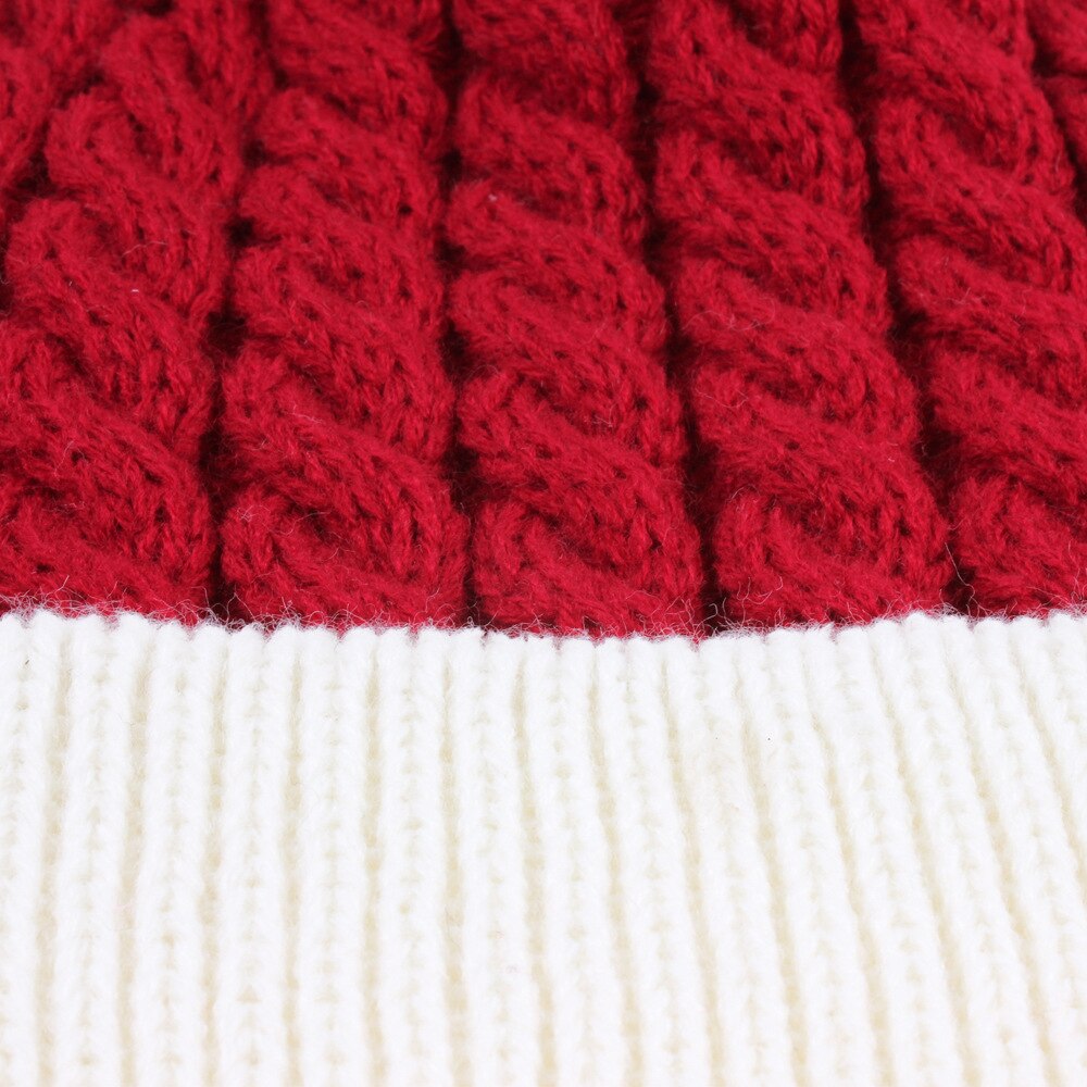 Bonnet de noël tricoté en Crochet pour bébé, classique, bloc de couleurs, , pour l&#39;hiver, pour garçons et filles