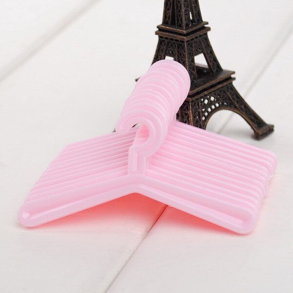 5 x 3.5cm mini dukke kleshenger metall fille babyklær krok baby shower bursdagsfest favoriserer 48 stk: Rosa