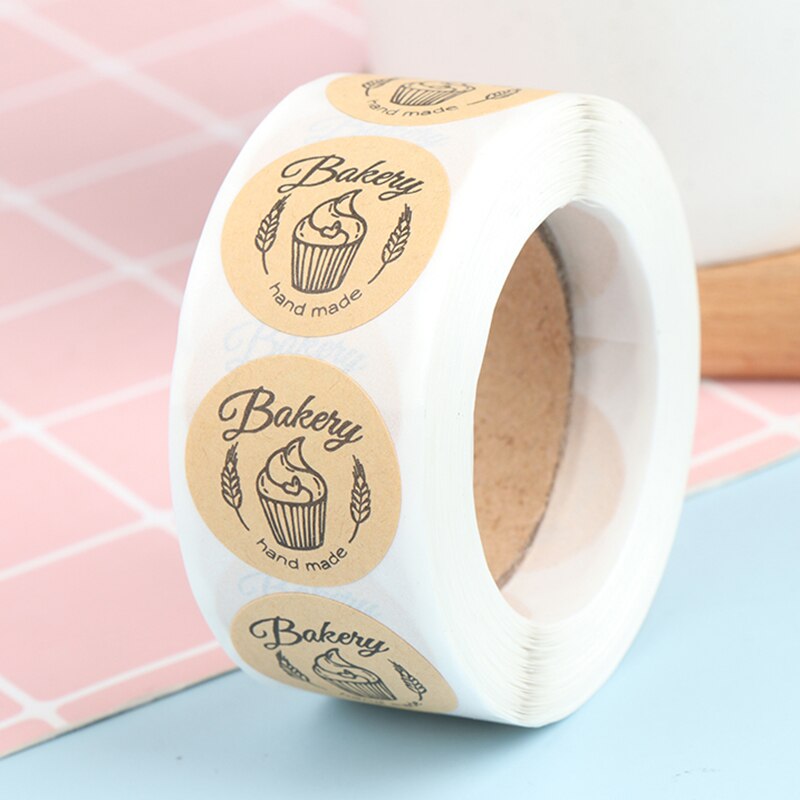 500Pcs/roll Bakery Stickers Labels for Baked Food Bread Cake Package Decoration