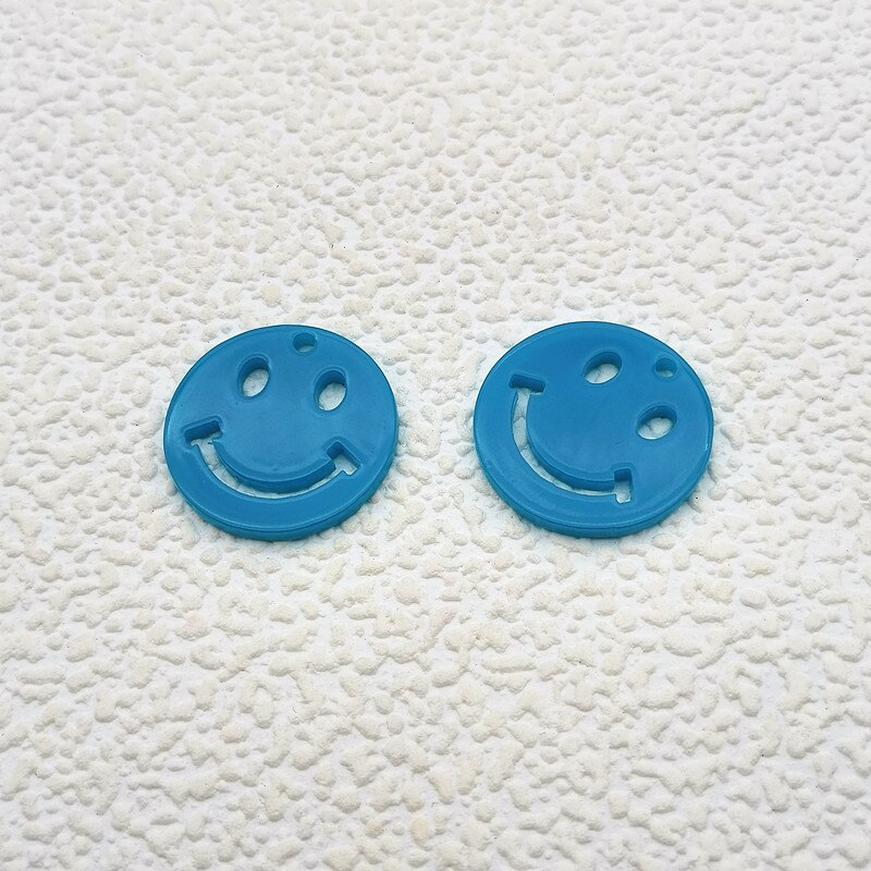 ! 15/25mm 100pcs Neon effect Smiley shape Charm for Ear DIY Making parts,Jewelry Accessories Findings & Component: blue / 25mm