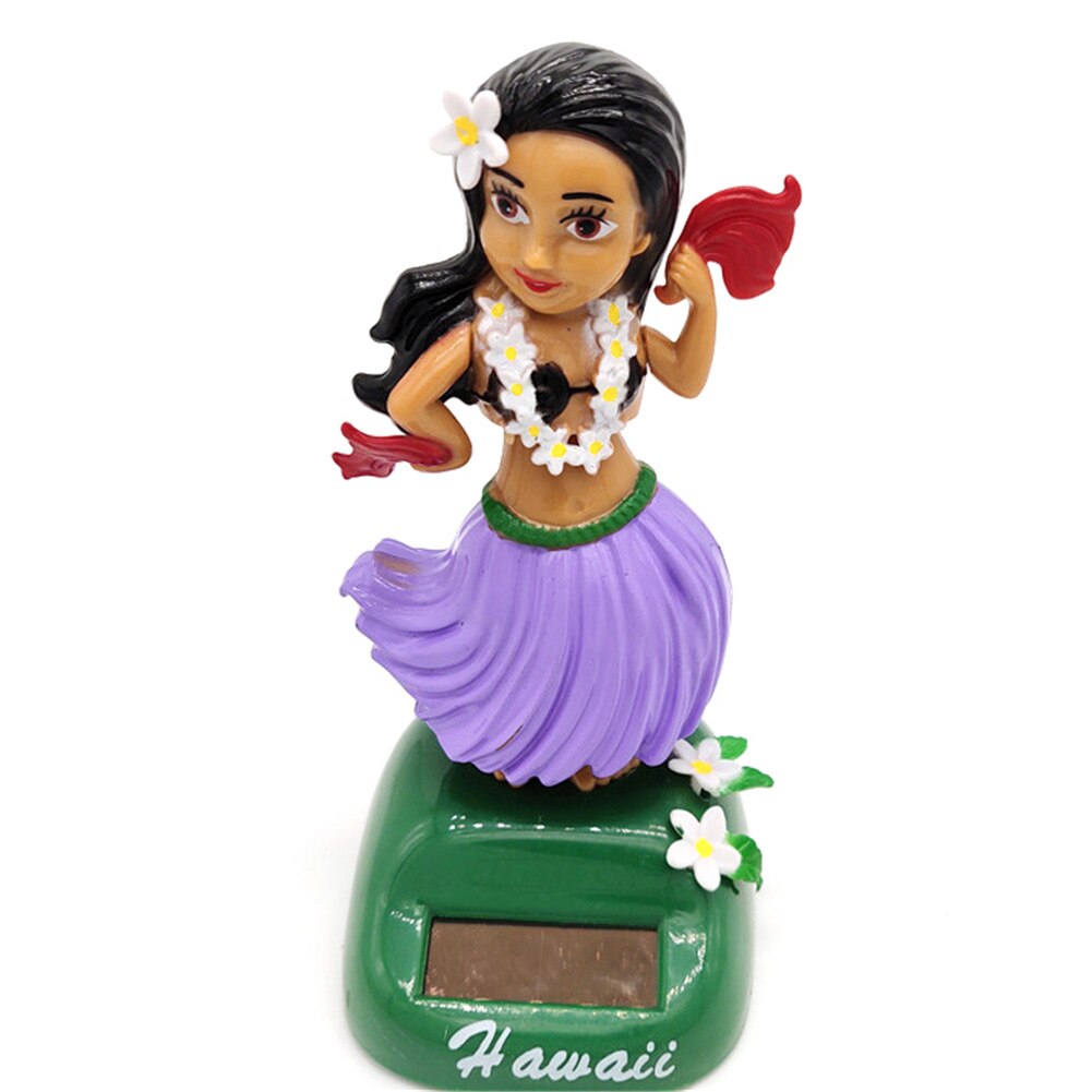 Solar Dancing Hawaii girl Hula Shaking Head Toy Solar Powered Auto Interior Decompression Dashboard ornament car accessories: D