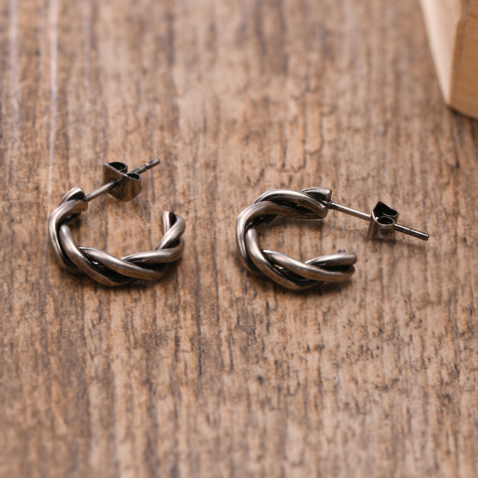 Mannen Hoops Oorbellen, Mini Twist Manchet Oorbellen. Rvs Twisted Kleine Hoops Earring, Minimalistische Mannen Sieraden