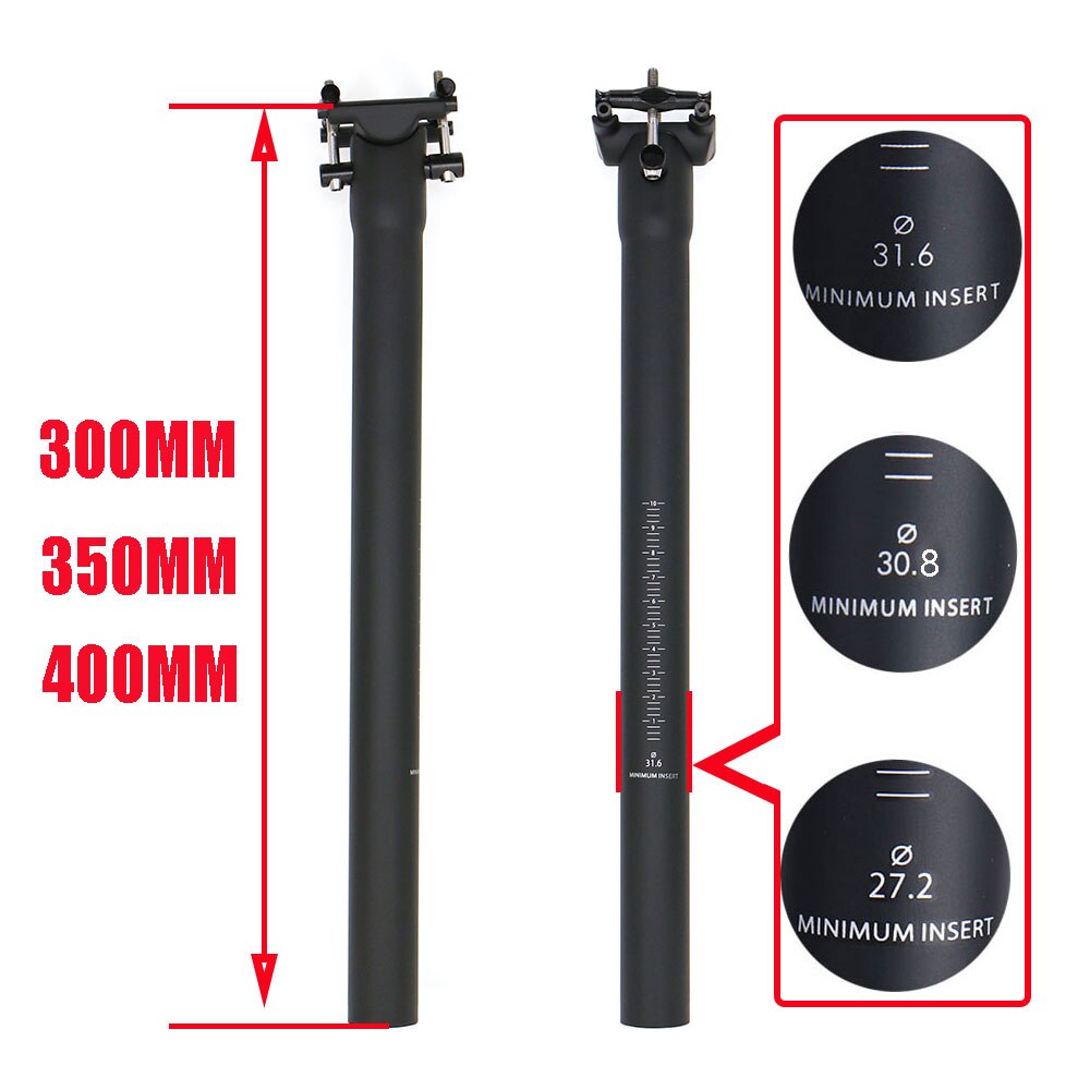 ELITAONE-tija de sillín de fibra de carbono, postes de sillín de 135g UD, tornillos de titanio mate 27,2 30,8 31,6mm