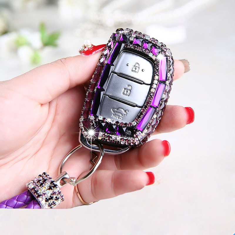 Smart nyckelskydd kristall diamant bilnyckel fodral lock nyckel skydd för hyundai  hb20 ix25 ix35 ix45 hb20 i10 i20 i30