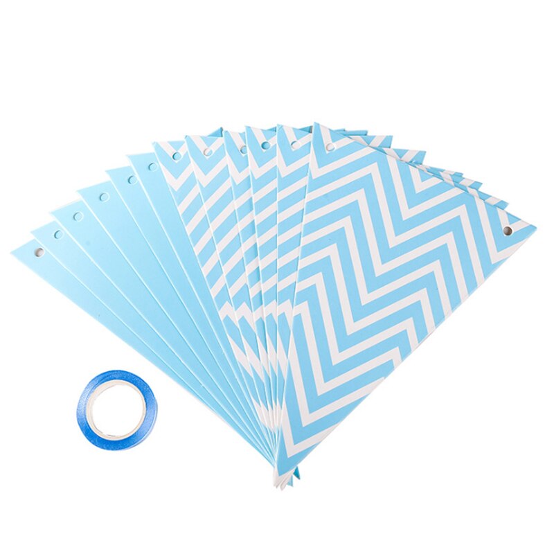 Nordic Stijl Rose Gouden Driehoek Wave Bunting Adult Party Sfeer Decoratie: blue