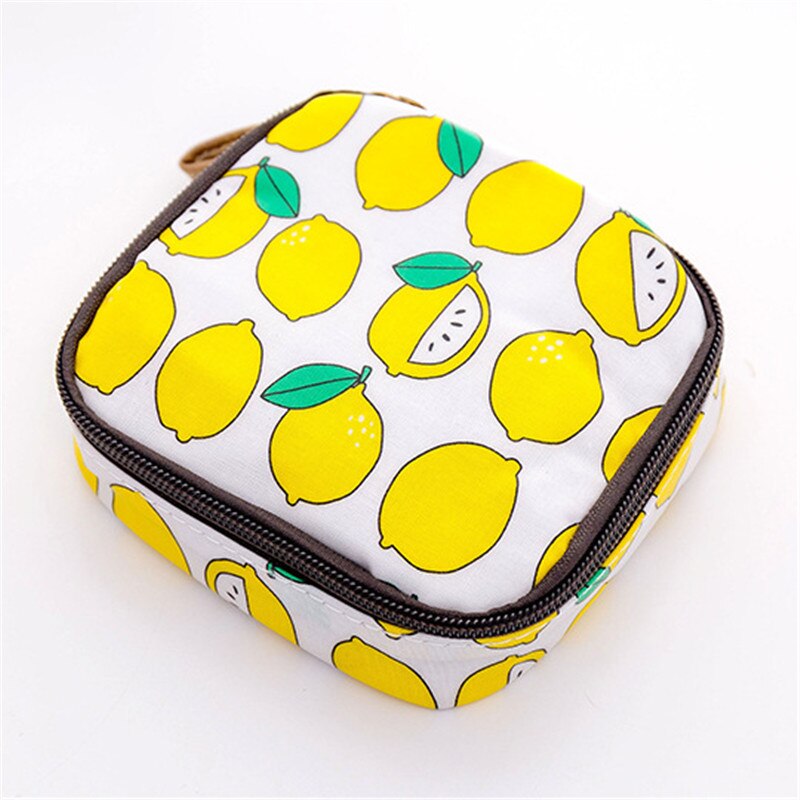 Moda feminina pequenos sacos cosméticos viagem mini guardanapos sanitários compõem moeda cartão de dinheiro batom bolsa de armazenamento sacos: Lemen