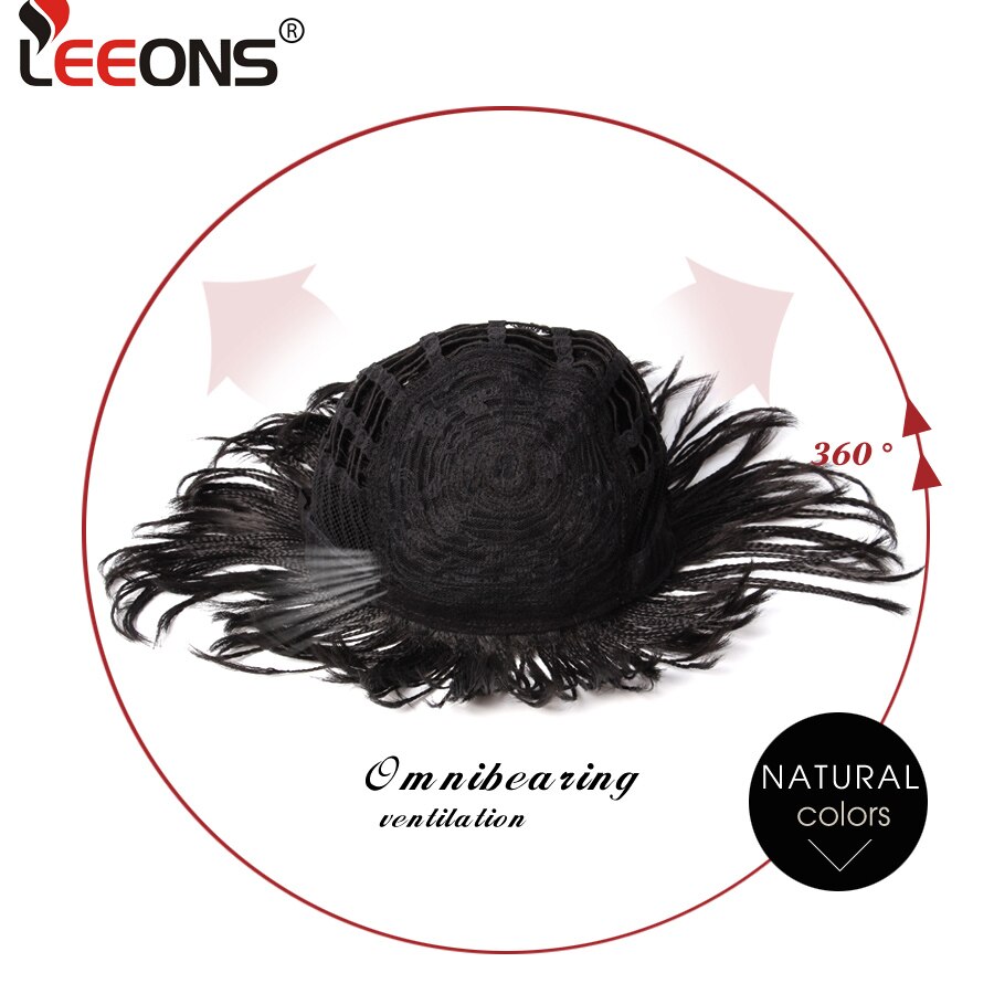 Leeons Natural Black Braided Wigs With Bangs Summer Short Wig For Women Box Braid African Wig Heat Resistant Synthetic Fiber