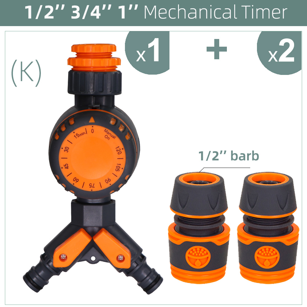 3-Way Double Controller Intelligent Mechanical Daily Water Timer Garden Water Irrigation for Outdoor Hose Drip Sprinklers Tool: K