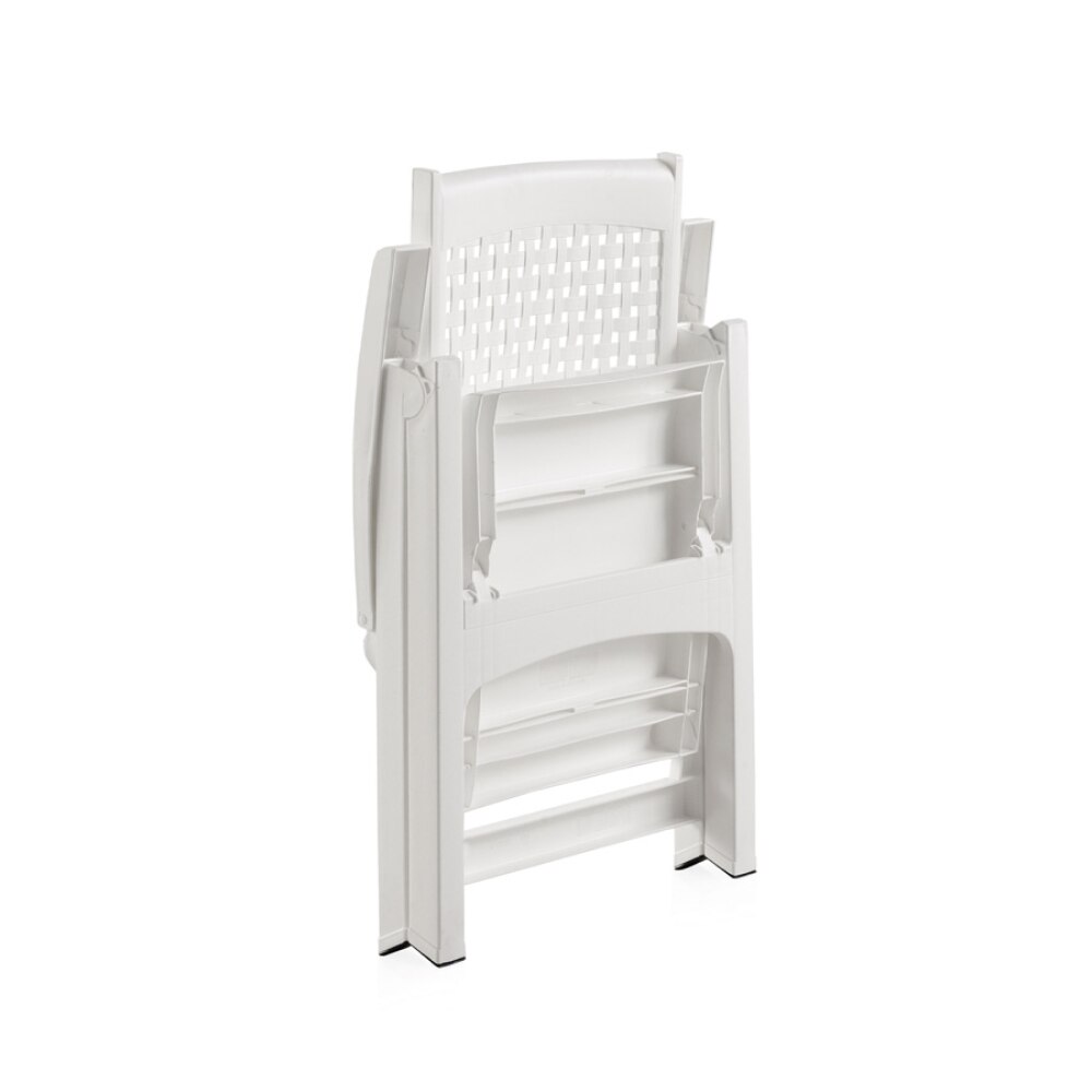 SHAF|Sillon Multiposicion Reclinable Metal para jardin, terraza o piscina blanco, wengue y antracita