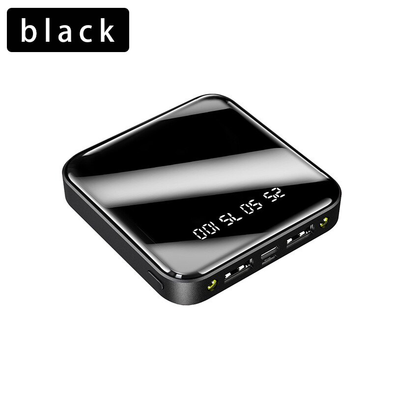 30000mAh Mini Power Bank Portable Charger Dual USB External Battery Charger Powerbank 30000 mAh for Xiaomi Mi iPhone 8 X Samsung: Black