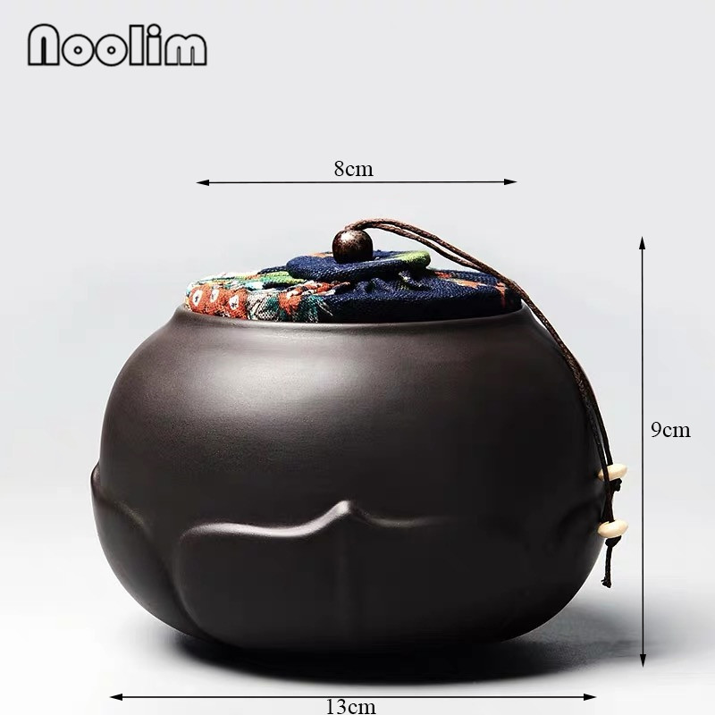 Botes de arcilla púrpura hechos a mano, frascos de especias sellados creativos, caja de almacenamiento de alimentos de cerámica con tapa, portátil, de viaje, Caddy de té Puer: C