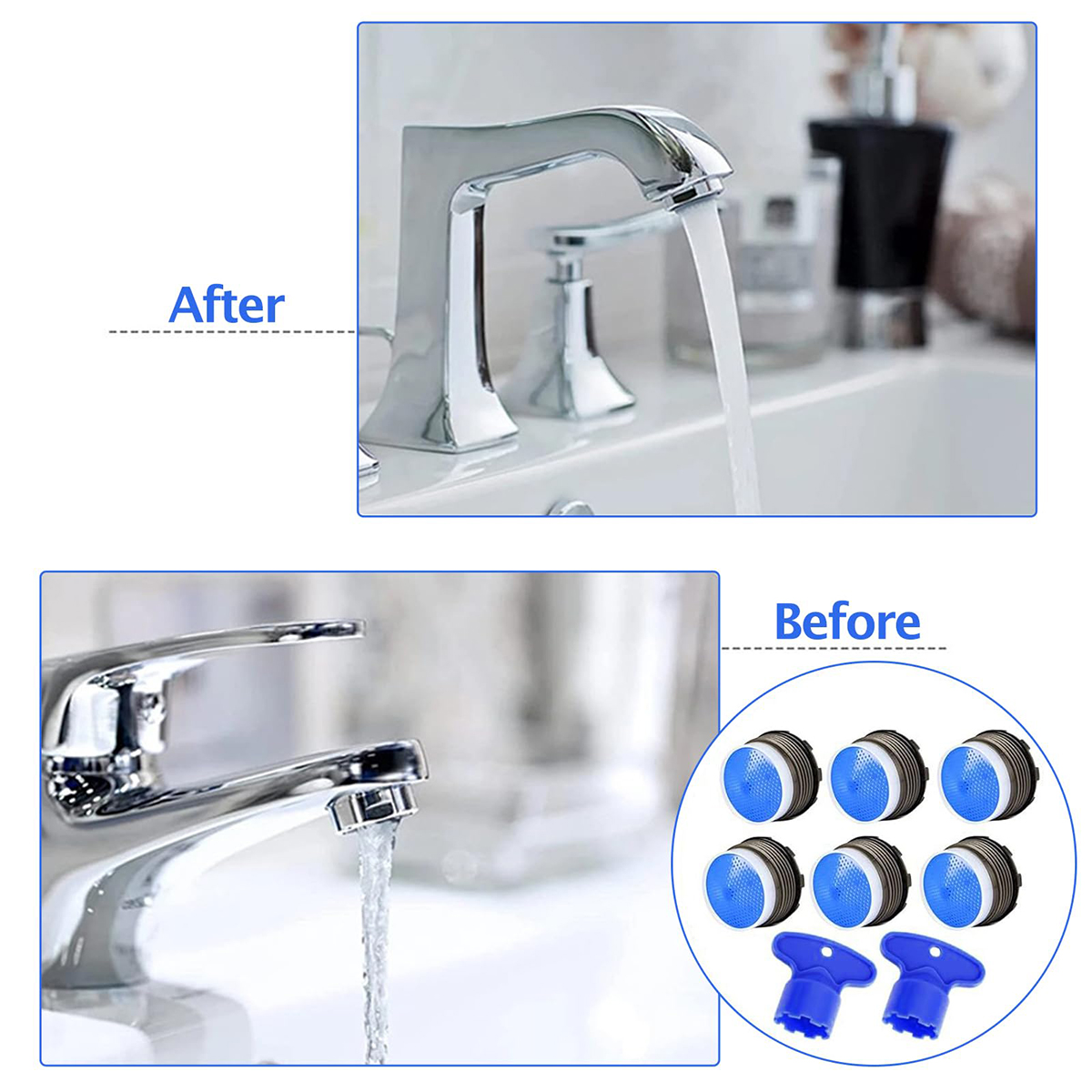 8 Pieces Faucet Aeratoraerators For Faucets Faucet Aerator Water Saver Faucet Strainer Insert With 4 Sizes Of Wrench
