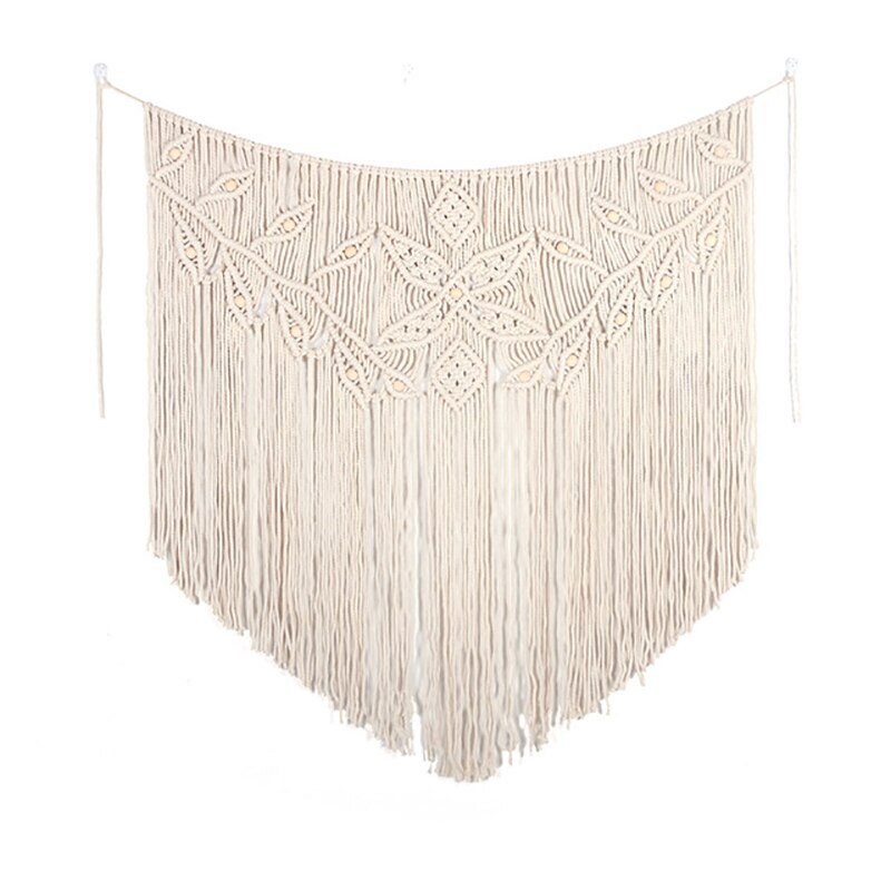 Grote macramé, wandtapijt, boho, geometrische kunst, geweven katoenen wandtapijt