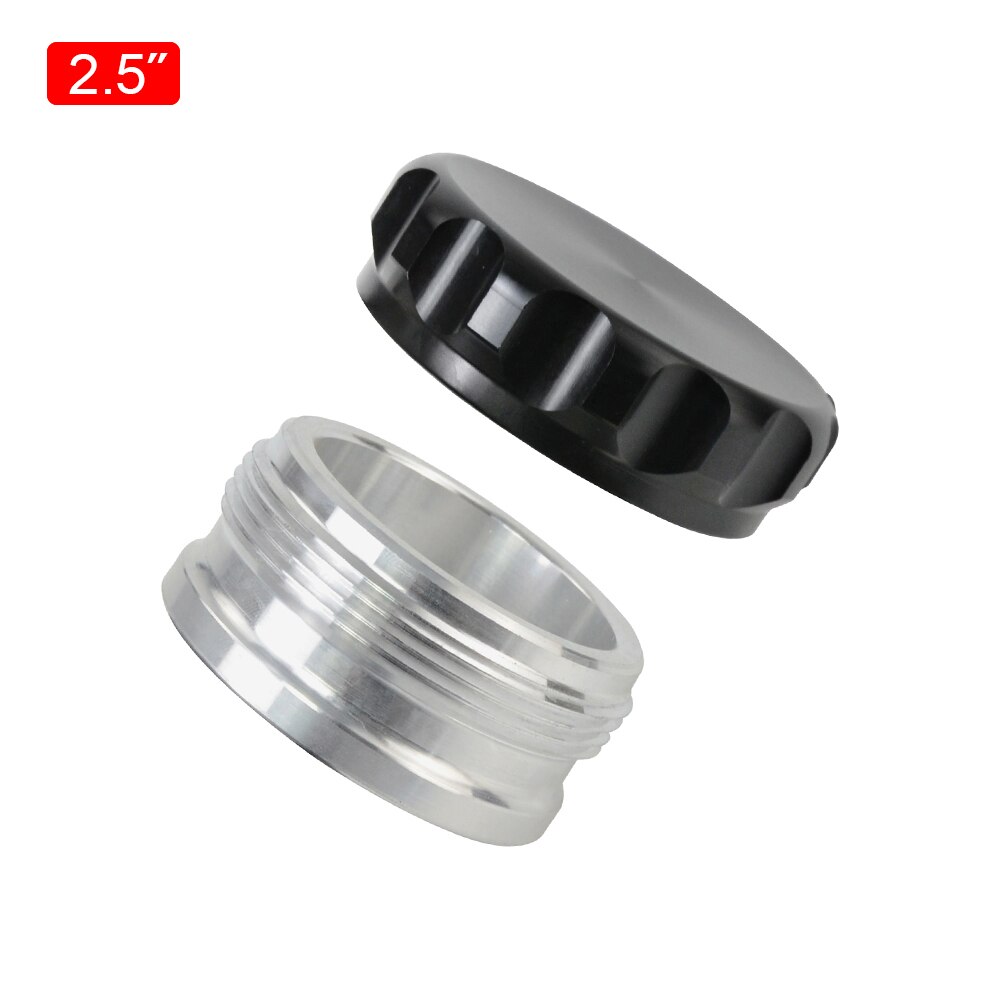 2.5" 63.5mm / 2" 50.8mm / 1" 25.4mm Aluminum Alloy Weld Billet On Filler Neck And Cap Oil Fuel Water Tank Black