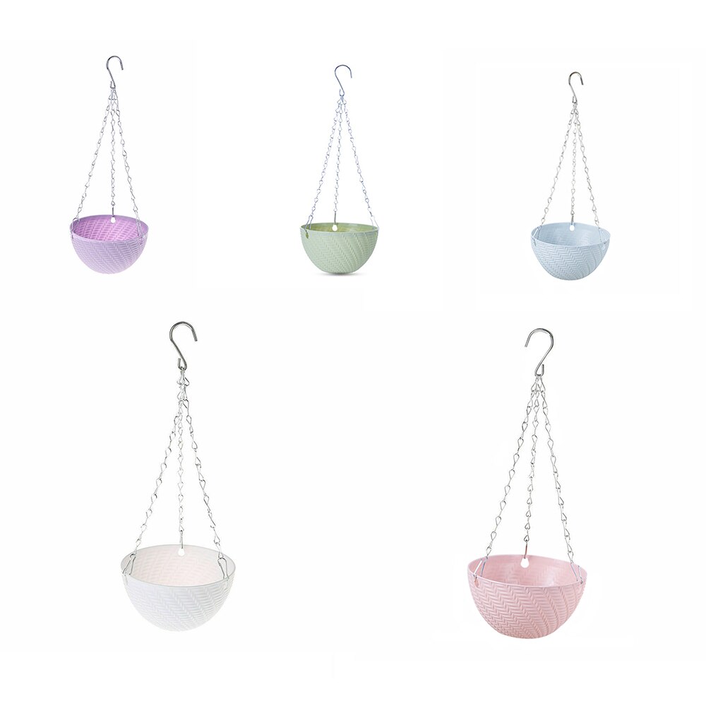 1 pcs Plant Chain Basket Hanging Garden Flower Pot Home Plastic Planter Decoration