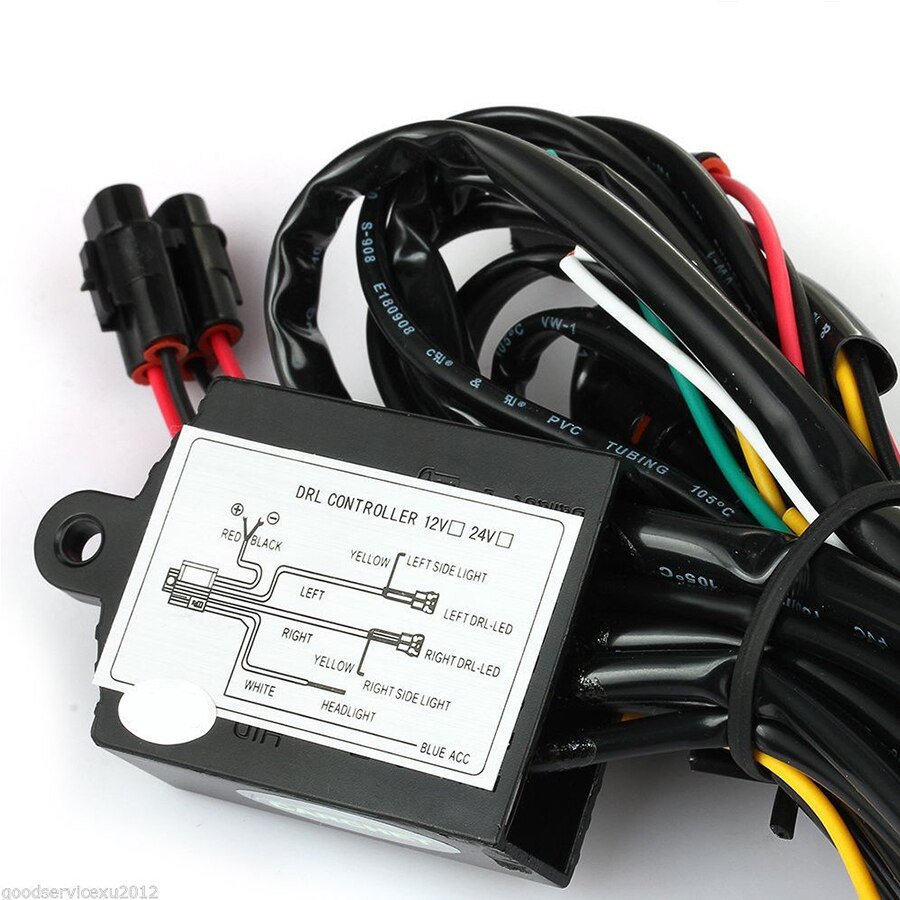 Car DRL LED Fog Light Automatic ON/OFF Controller Module Box Relay Harness Kit
