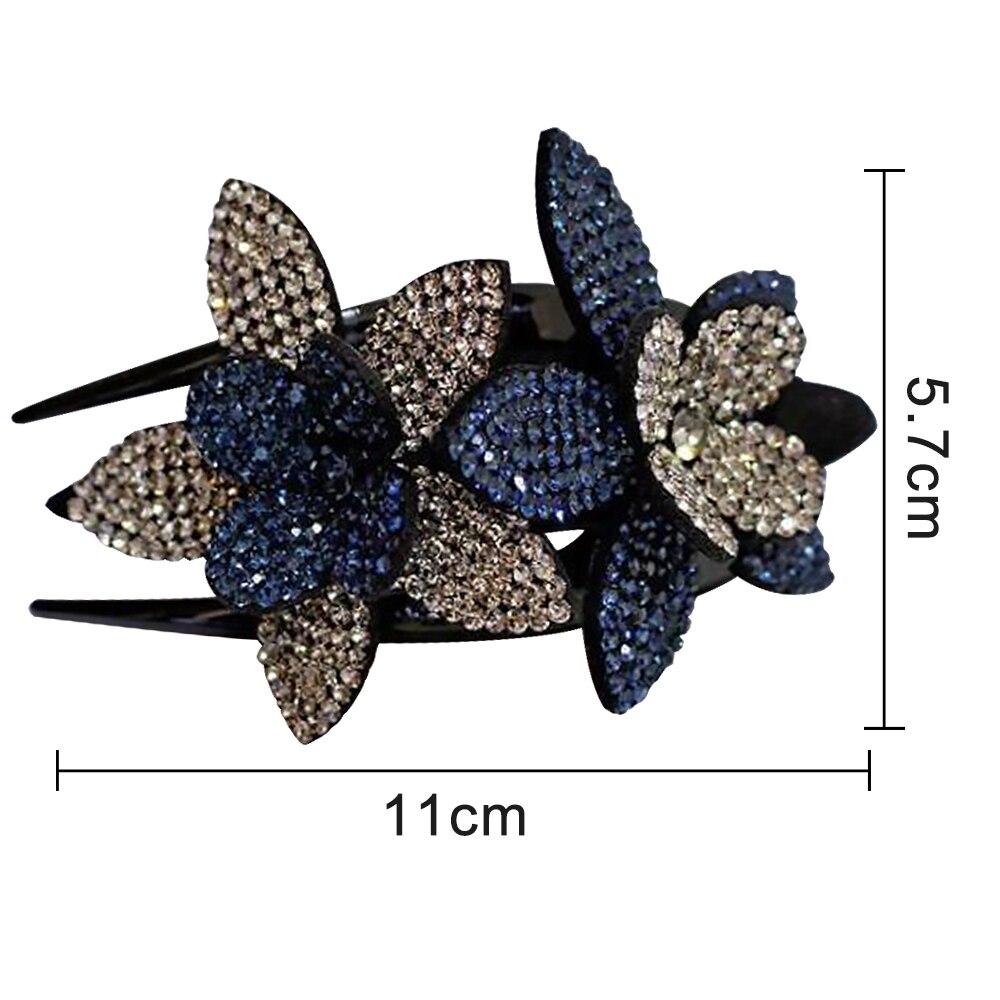 Strass Dubbele Bloem Haar Clip Flexibele Duurzaam Vrouwen Zwaluwstaart Haar Clip: 3