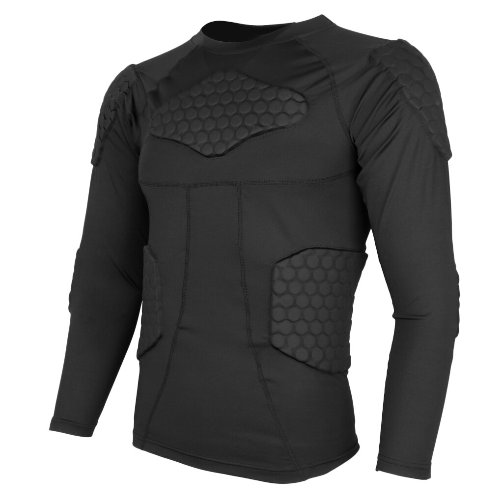Atmungsaktive Gepolsterte Kompression Shirt Schutz Kleidung Abdeckung mit Schulter Pads für FußBall Radfahren Skifahren