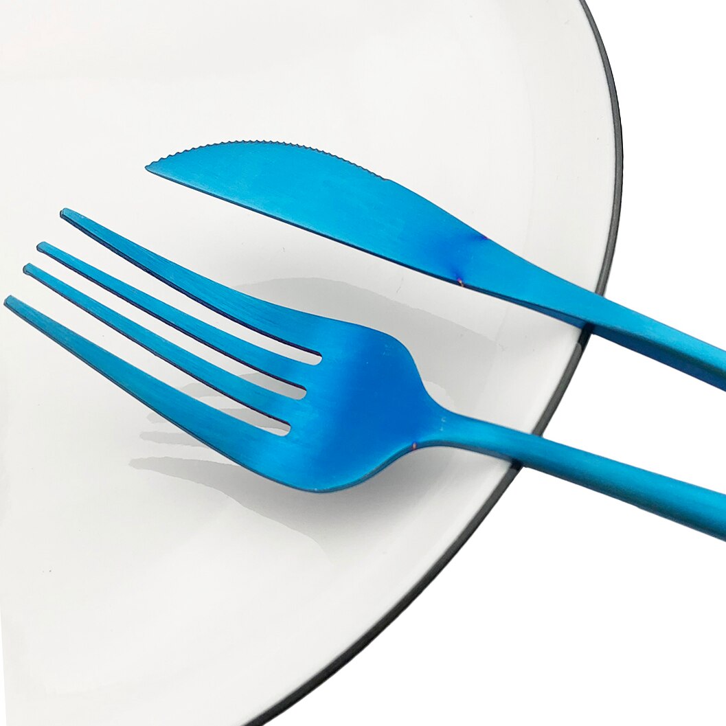 4Pcs Gold Matte Dinner Fork Cutlery 304 Stainless Steel Dinnerware Fork Silverware Kitchen Flatware 7 Color Tableware