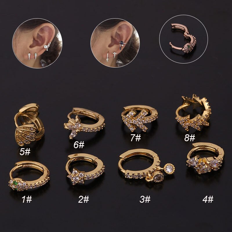 1Pc Stainless Steel Snake Cartilage Earrings Earrings Helix Cartilage Earring Piercing Jewelry Women