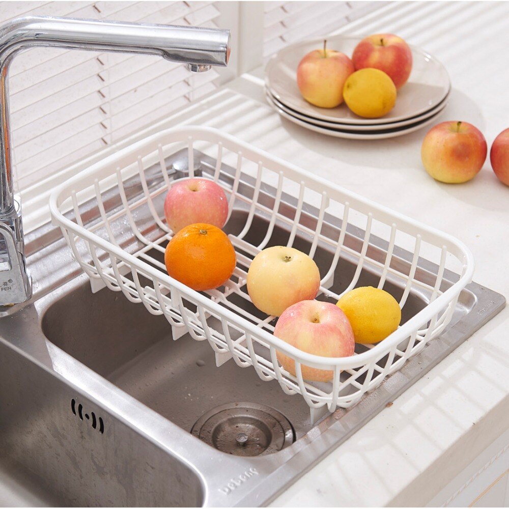Anho køkkenvask fad dræningsstativ skål tørring opbevaringskurv plast vask frugt holder bakke organisation hjem hvid