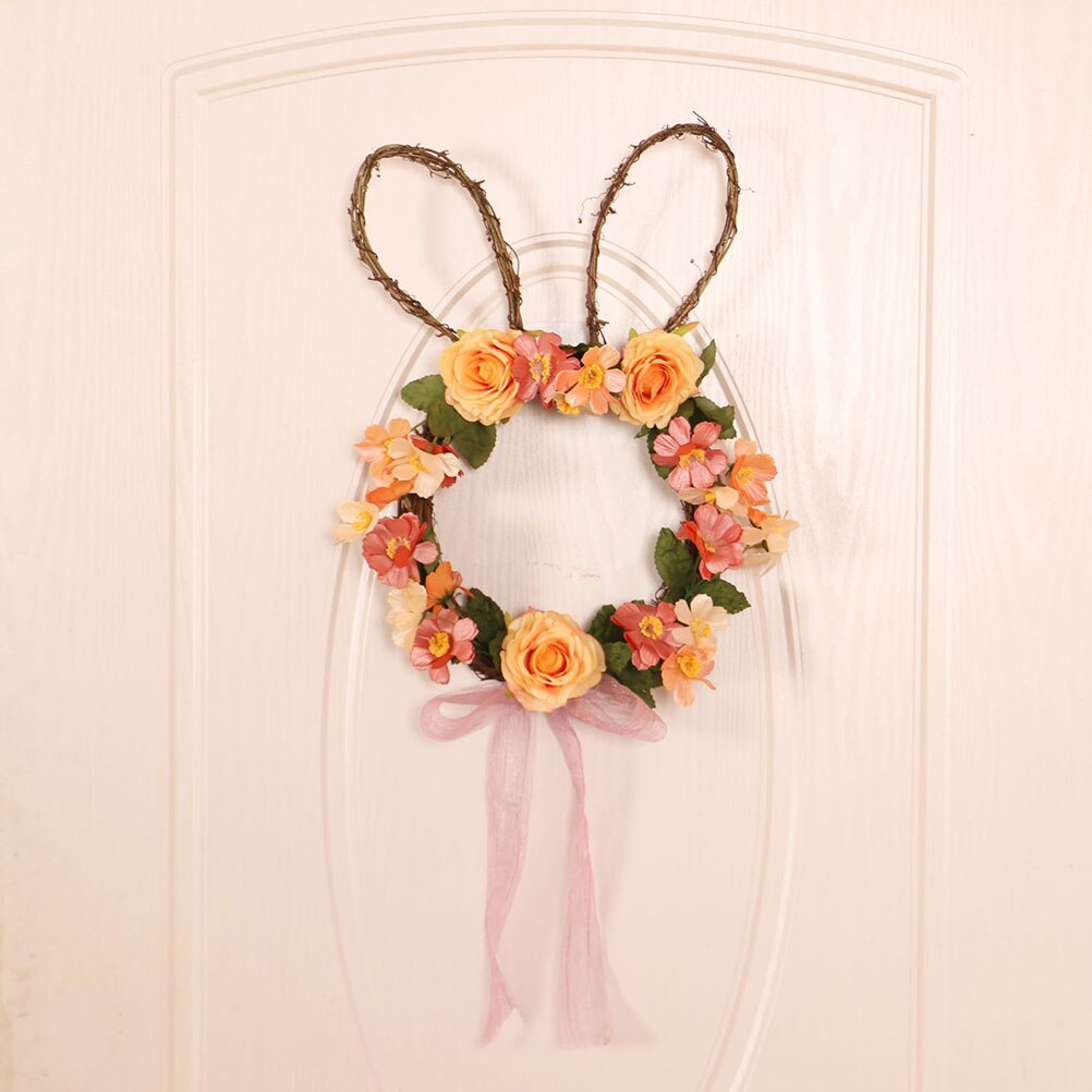 Easter Flower Wreath Easter Hanging Wreath Decor Exquisite Easter Wreath Ornament