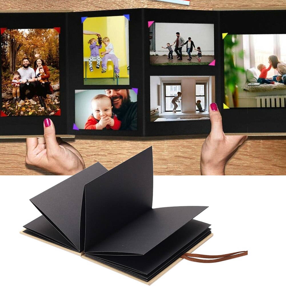 DIY Scrapbook Accordion Folding Stretchable Crafts Wedding Home Decor Anniversary Photo Album Paper Adhesive