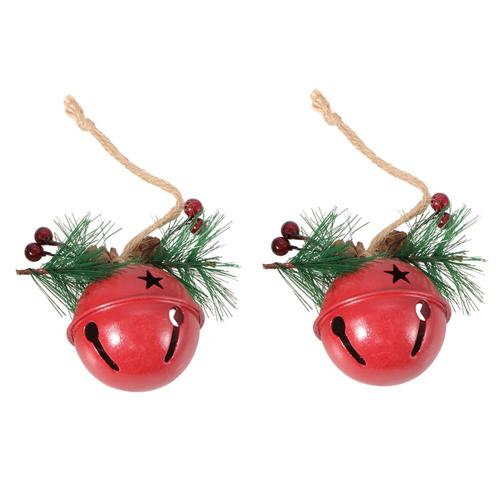 2 Stuks Iron Bells Kerst Hangers Kerst Klokken Bell Hangers Sieraden Accessoires Voor Tuin Kerstboom Thuis