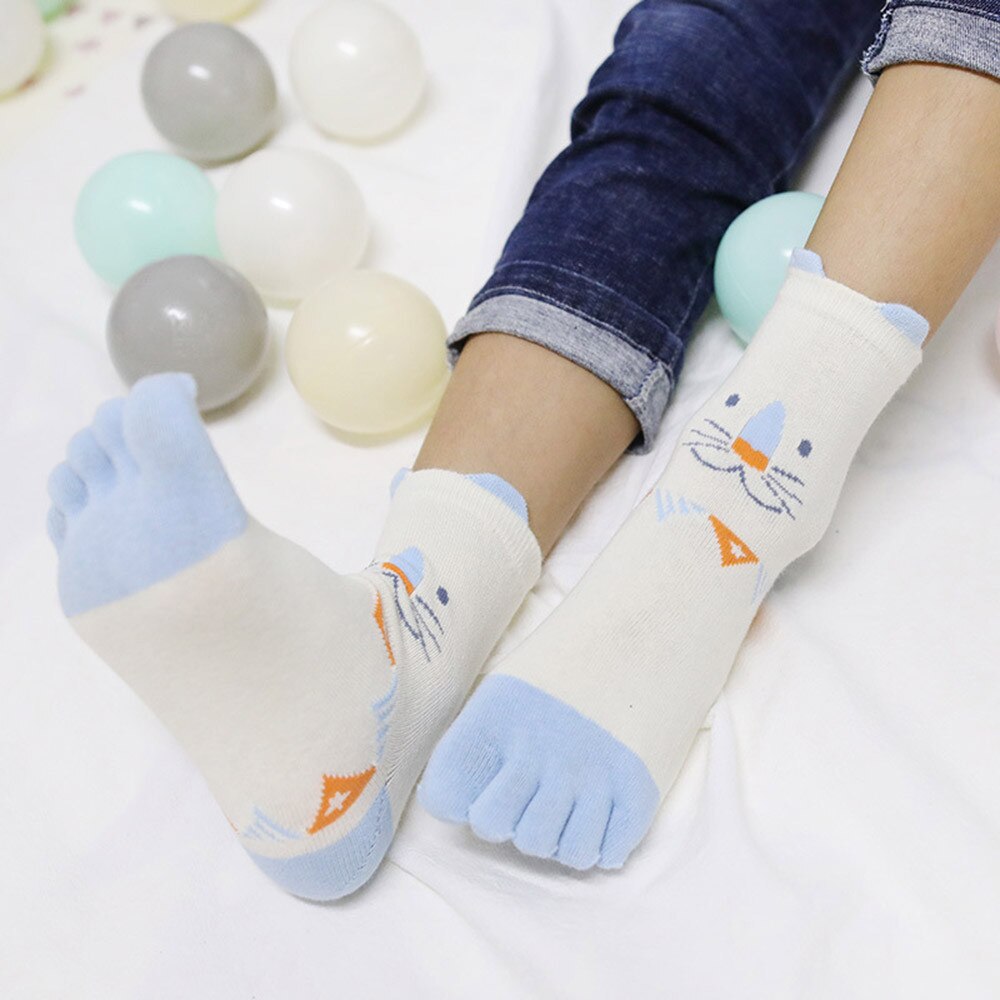 1Pair Children Animal Toe Socks Five Finger Toe Socks Cotton Breathable Polyester Spring Funny Socks #529