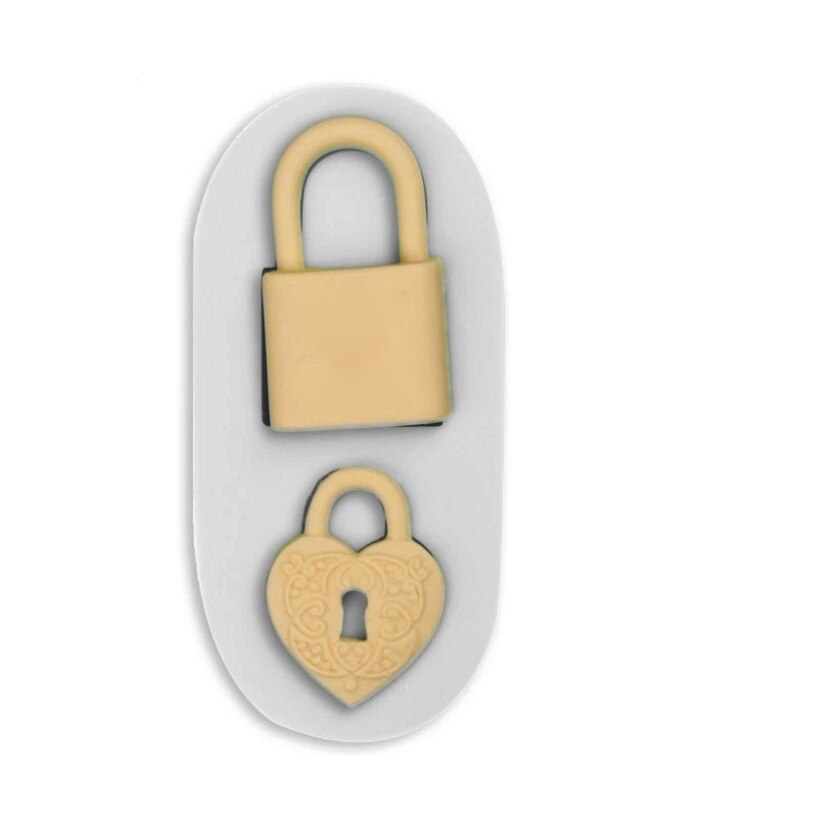 Loving Heart Lock Key Siliconen Sugarcraft Mold Cupcake Chocolade Bakvorm Fondant Cake Decorating Gereedschap