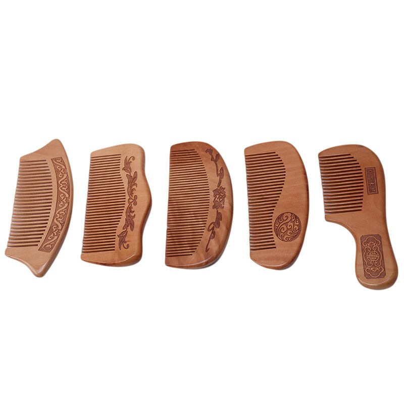 Best Selling Peach Wood Comb Wooden hair comb Natural Bamboo Comb-Anti Static Flower-Fine Tooth for Hair,Beard, Mustache