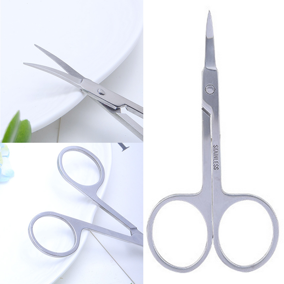 Stainless Steel Sharp Tip Eyebrow Makeup Scissors Manicure Face Hair Trimming Tweezer Scissors Make Up Beauty Tool