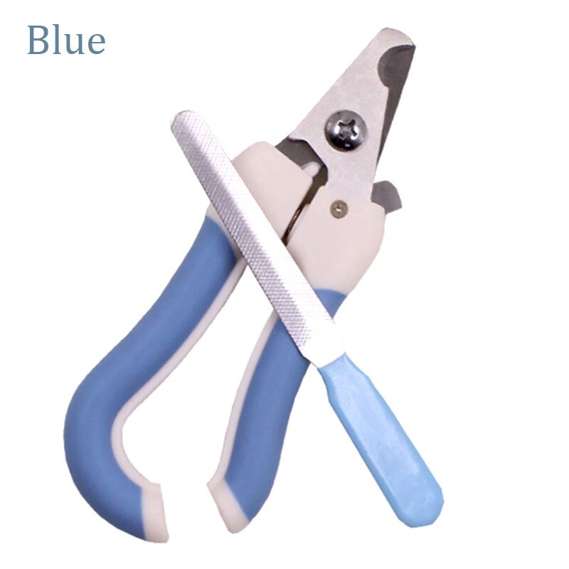 Stainless Steel Cat Nail Trimmer Pet Nail Clipper Cutter Pet Dog Grooming Tools Set with Beautiful Packaging: Blue Nail clippers / S