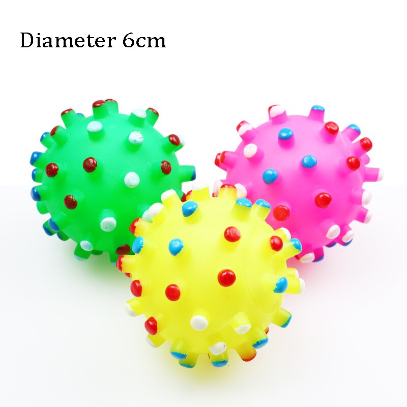 1 st diameter 6cm pipiga hundboll leksaker för små hundar gummi tugga valp leksak hund prylar hundar leksaker husdjur brinquedo cachorro: Sjöborre 1 st