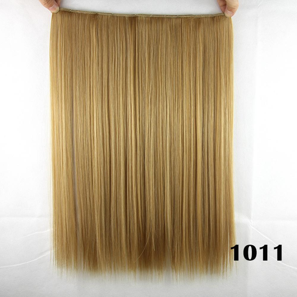 Soowee-extensiones de cabello sintético para mujer, 5 Clips de fibra de alta temperatura, 18 pulgadas, largo y liso