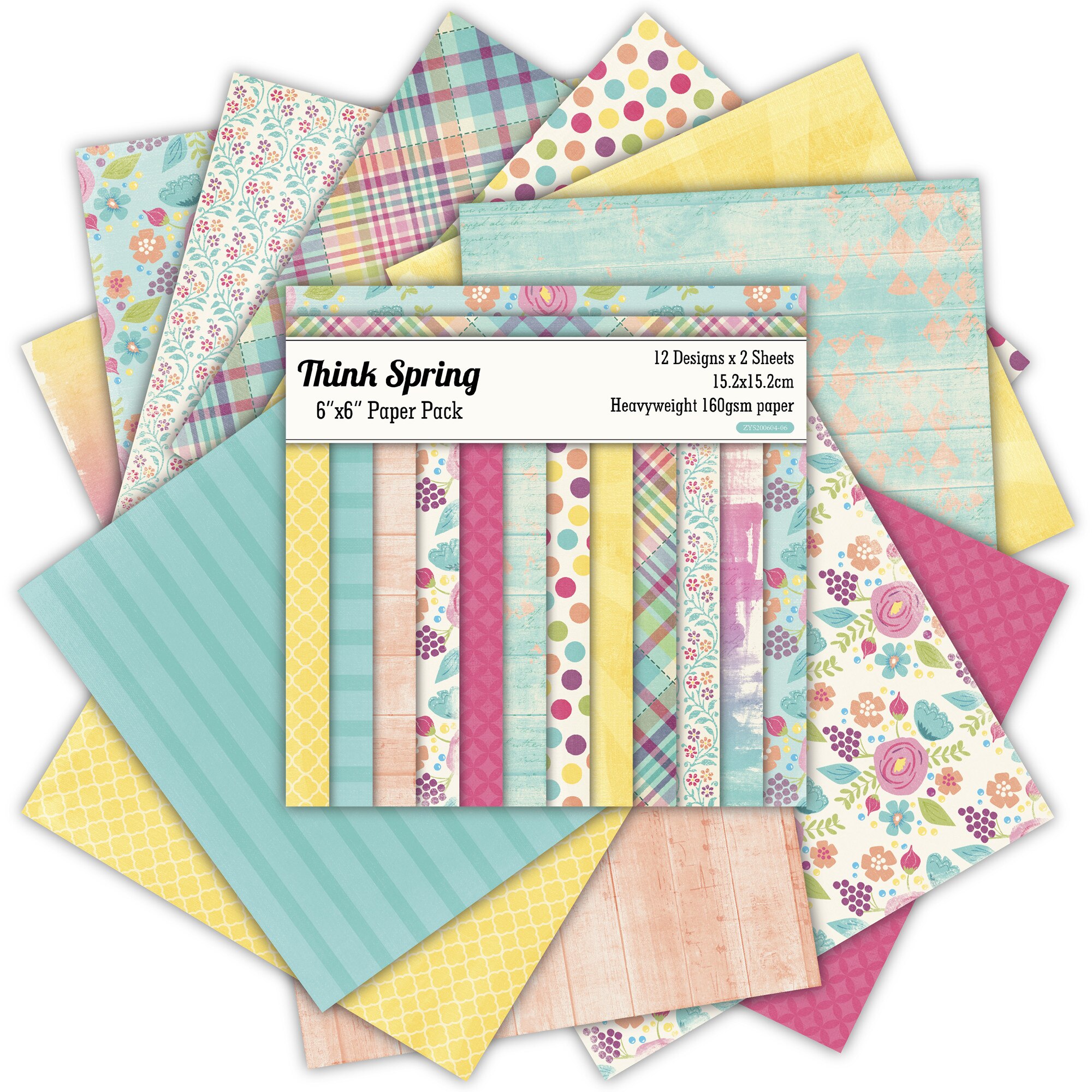 DIY think spring Scrapbooking paper pack of 24sheets handmade craft paper craft Background pad