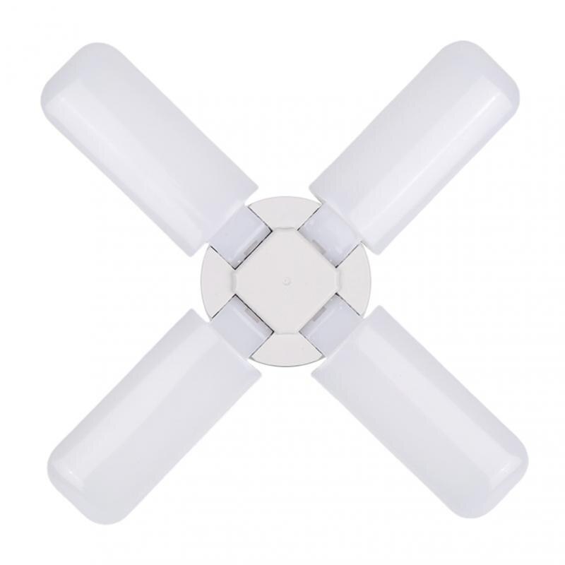 1pc Trefoil Four Leaf Led Bulb E27 38W Led Lamp Ceiling Fan 220V Foldable Fan Blade Angle Adjustable For Home Garage Lighting: 40W worm white