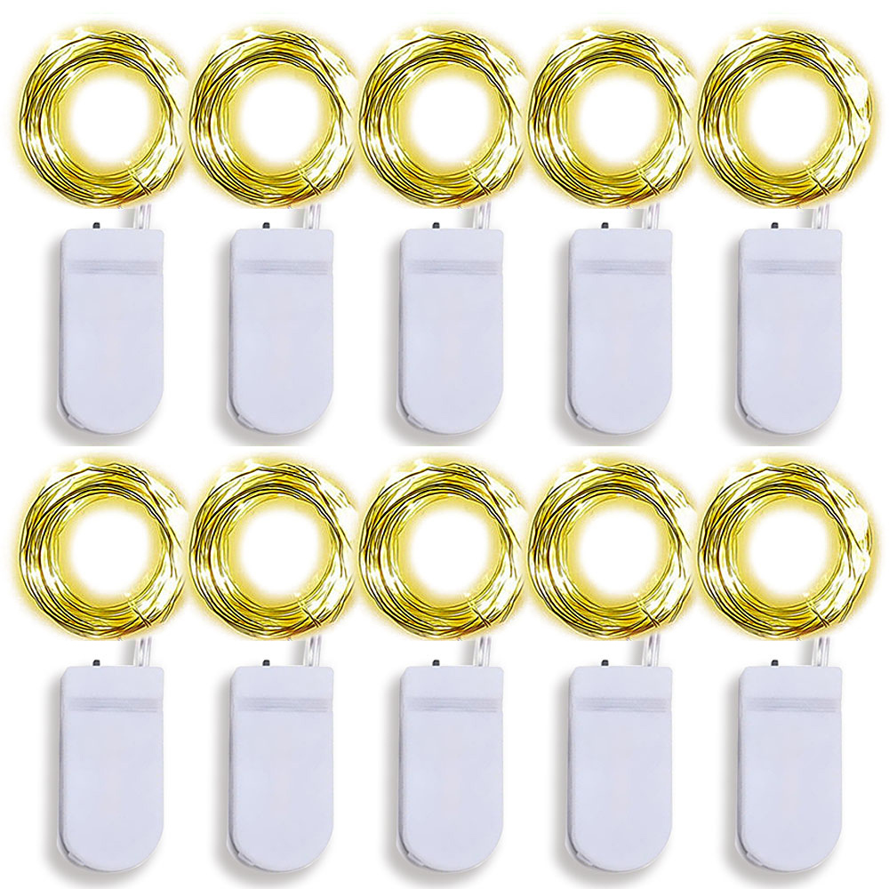 10pcs Led Fairy Lights Battery String Lights Firefly Starry Moon StarLights for DIY Wedding Party Bedroom Patio Christmas: Blue / 0.5W